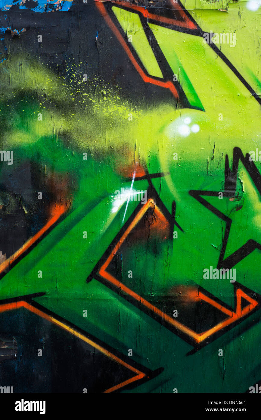 Dettaglio dei graffiti su una parete Foto Stock