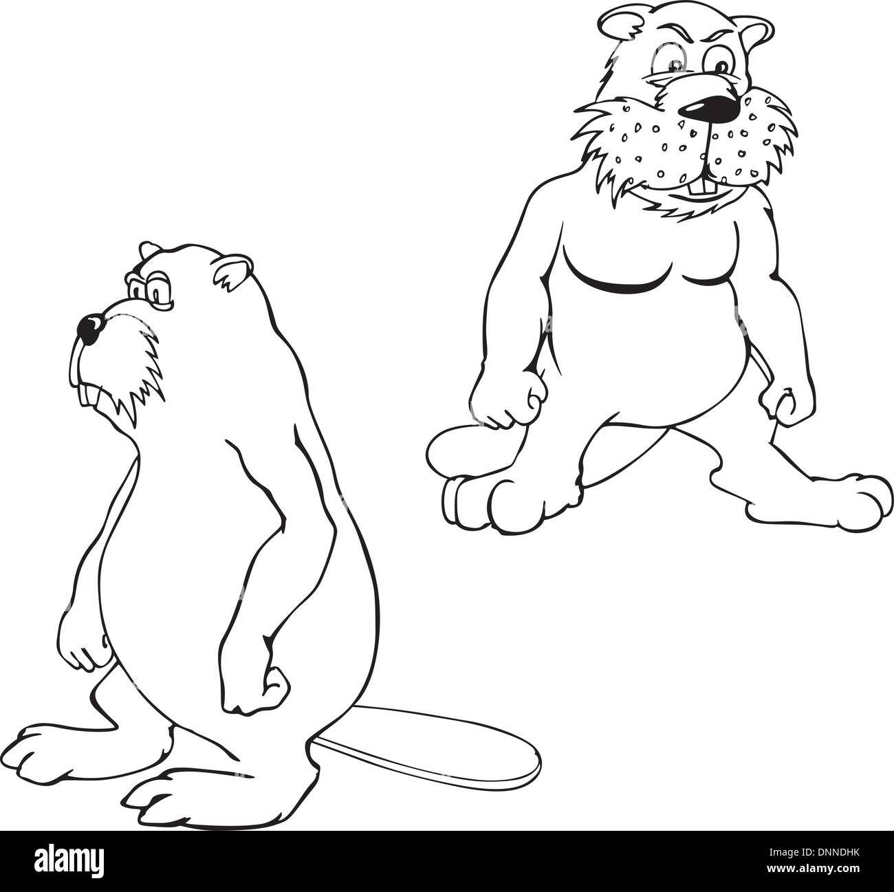 Cartoni animati castoro Illustrazione Vettoriale