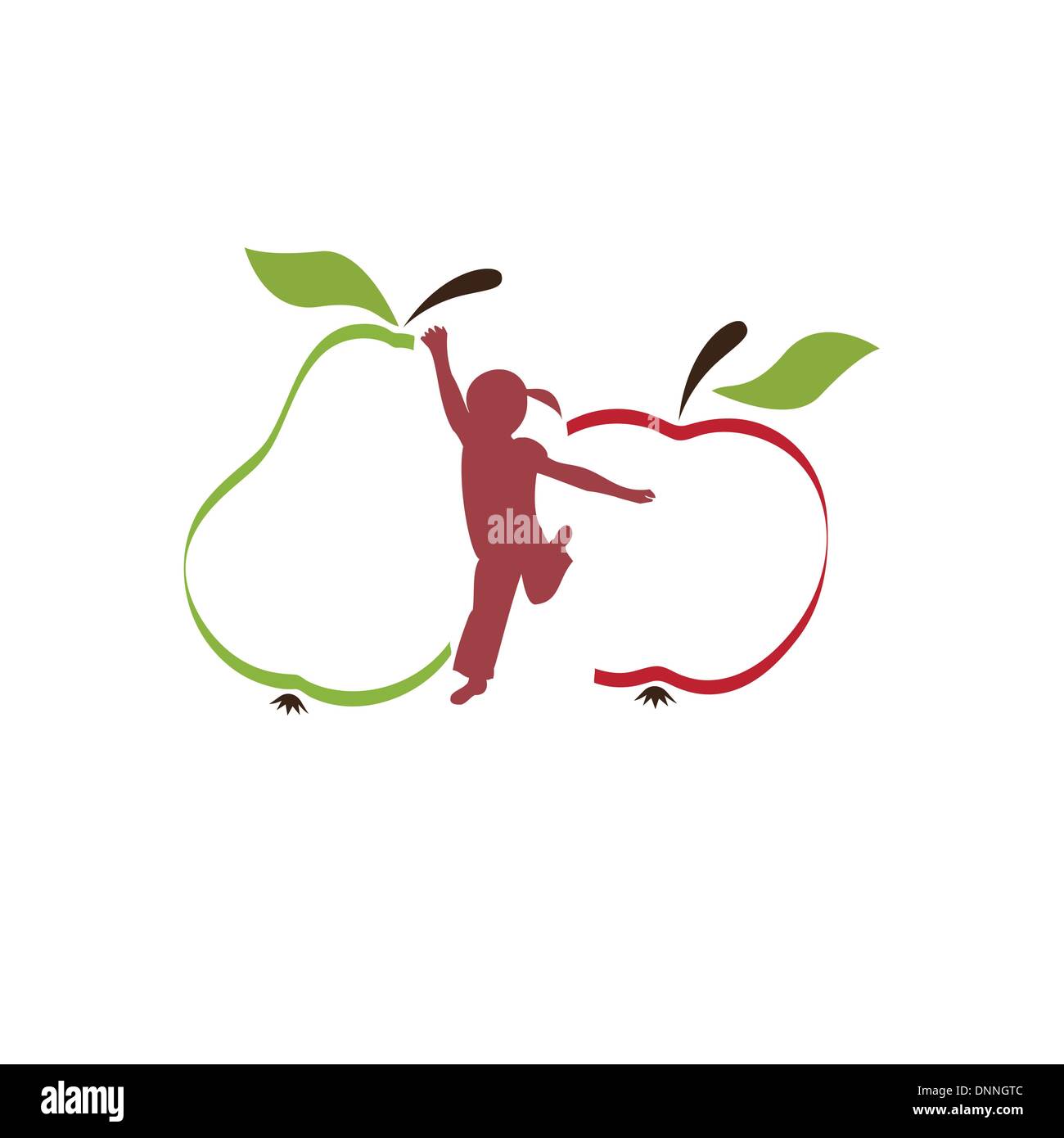 Apple e le pere come biologici e cibo sano simbolo Illustrazione Vettoriale