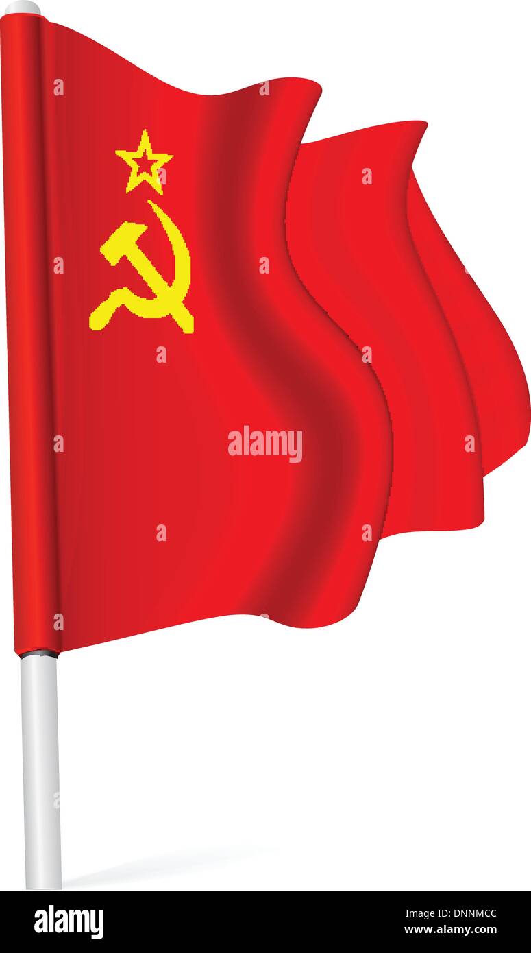 Sventolare la bandiera dell'Unione delle Repubbliche socialiste sovietiche. Illustrazione Vettoriale Illustrazione Vettoriale