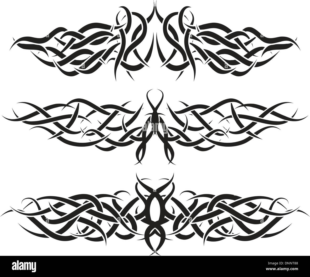 Modelli di tatuaggio tribali per progettazione utilizzare Illustrazione Vettoriale