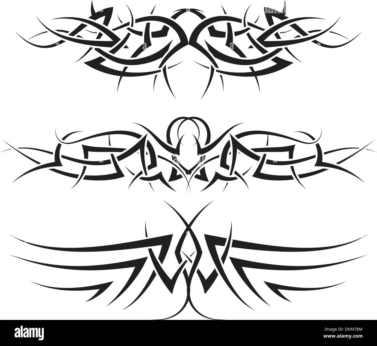 Modelli di tatuaggio tribali per progettazione utilizzare Illustrazione Vettoriale