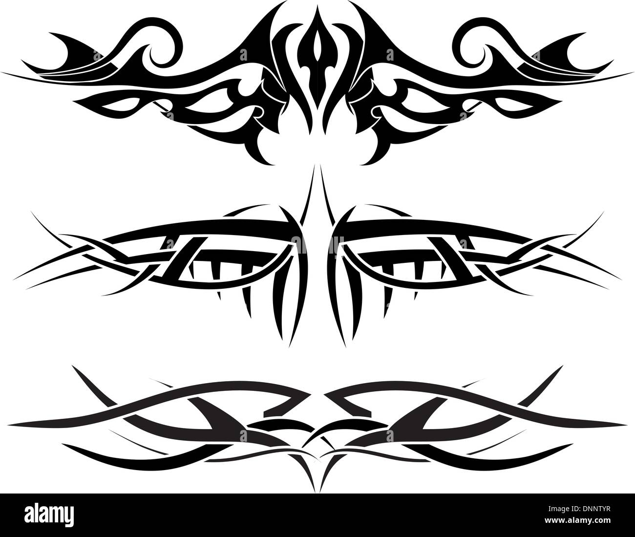 Modelli di tatuaggio tribali per progettazione utilizzare Illustrazione Vettoriale