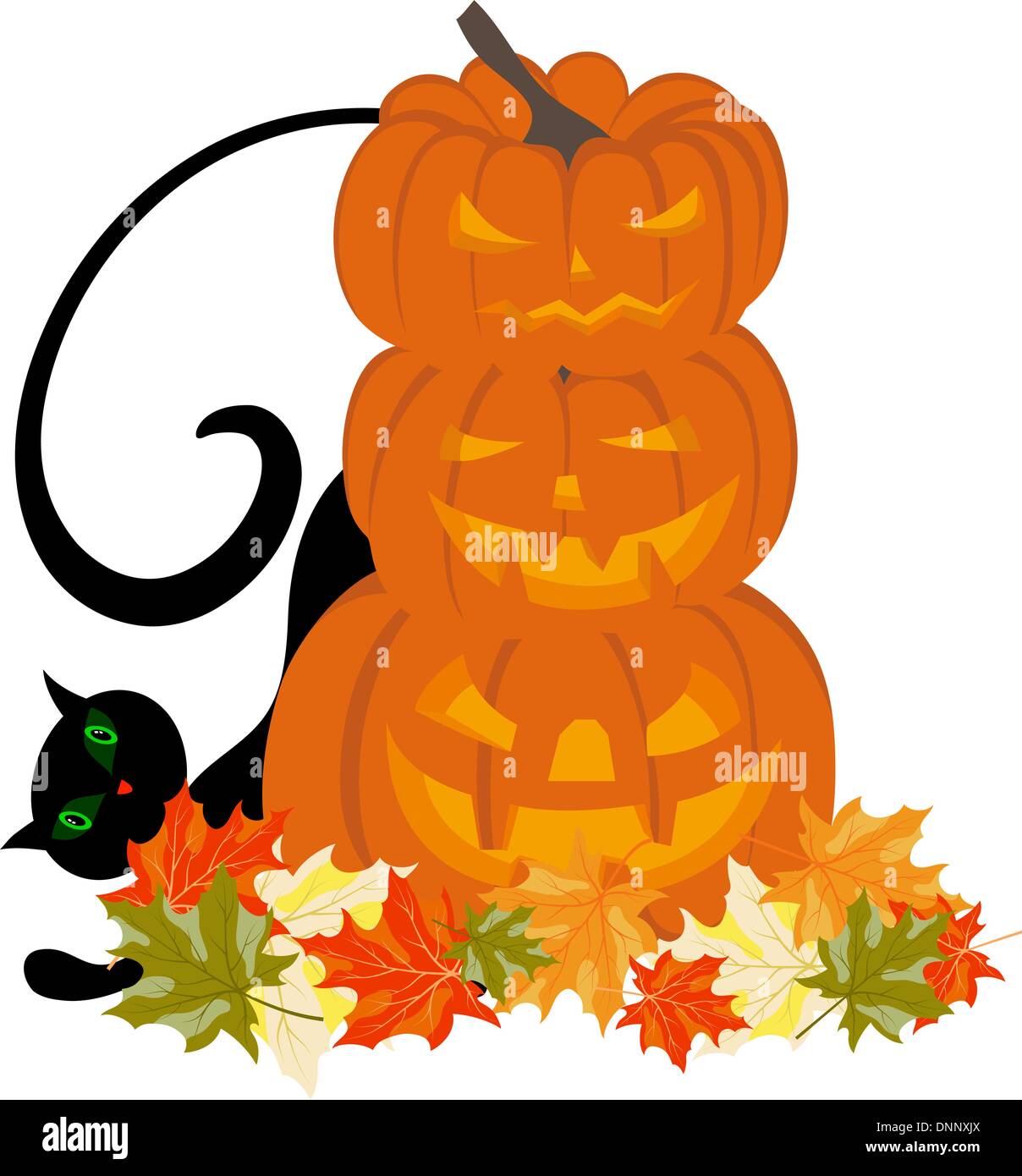 Happy halloween tema bigliettino. Illustrazione Vettoriale. Illustrazione Vettoriale