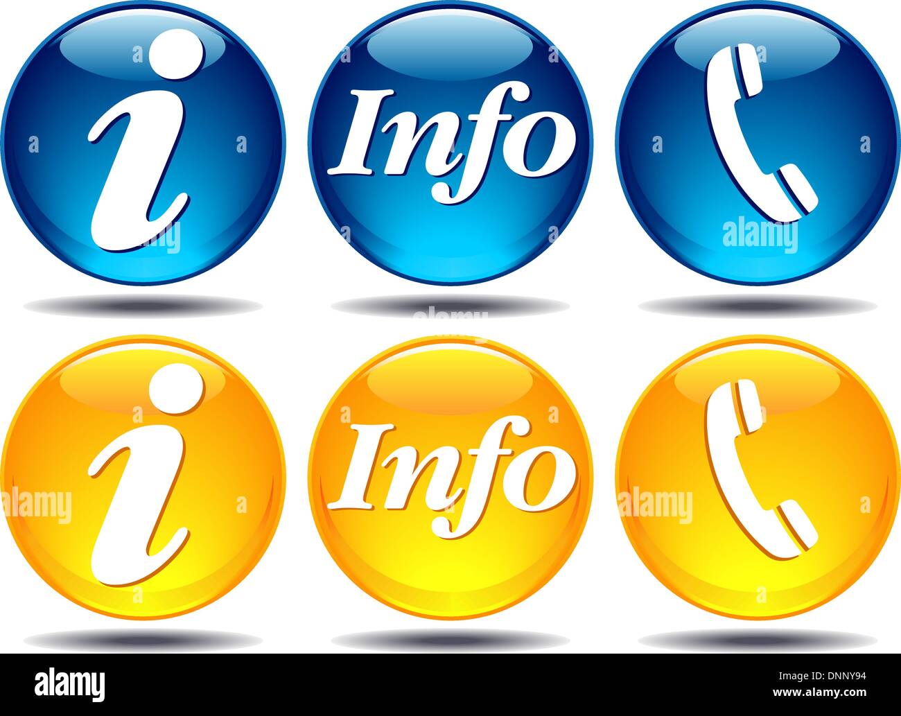 Informazioni info telefono icona pulsante business communication travel Illustrazione Vettoriale