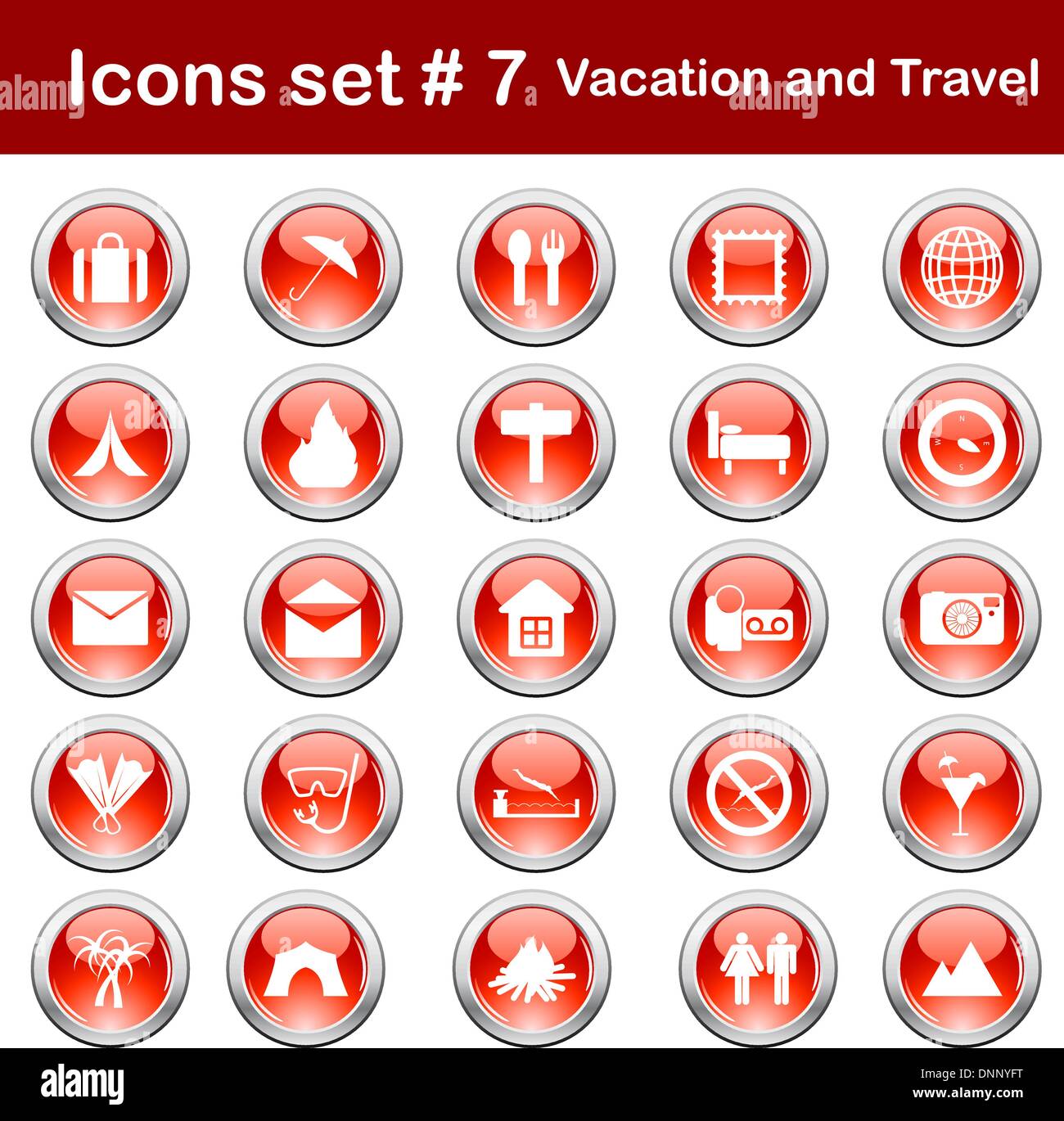 Set da viaggio del vettore diverso web icone Illustrazione Vettoriale