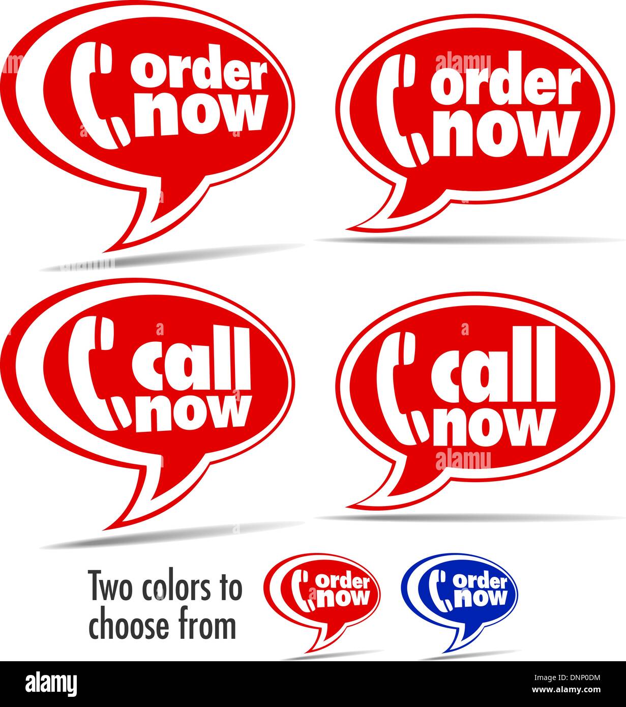 Fumetti in due colori per ordini telefonici Illustrazione Vettoriale
