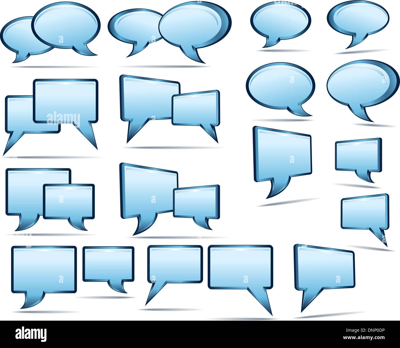 Selezione di 3D e 2D fumetti Illustrazione Vettoriale