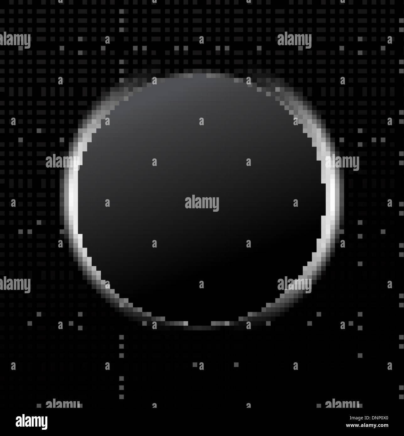 Cerchio di luce bianca su un grafico su sfondo nero Illustrazione Vettoriale
