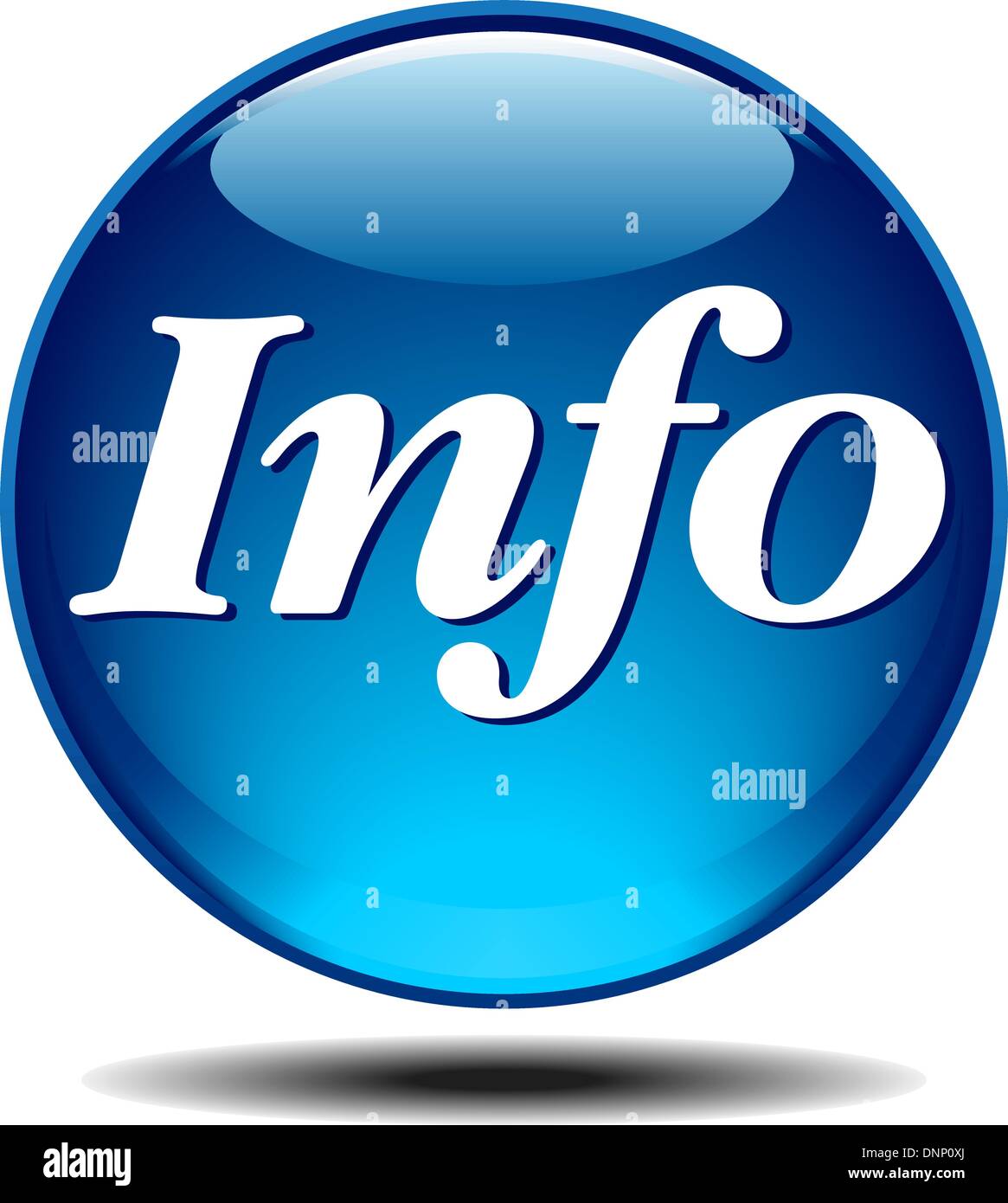 Lucida blu icona informazioni con ombra Illustrazione Vettoriale