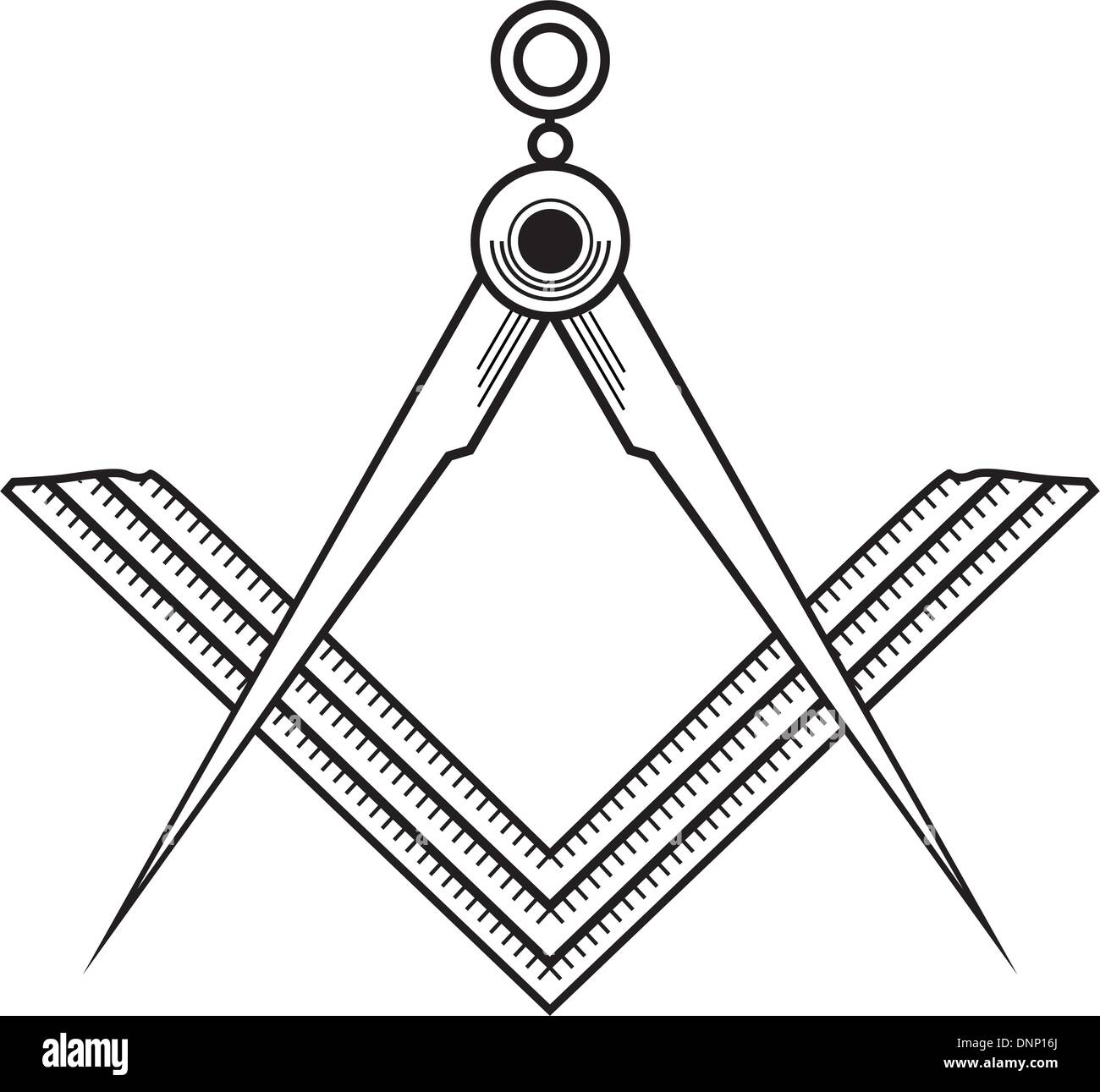 Piazza della Loggia massonica & Compass Illustrazione Vettoriale