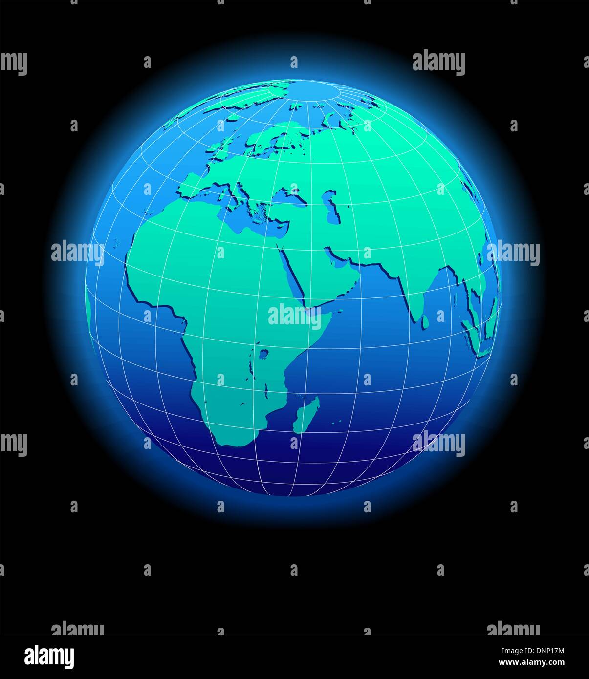 Africa, Arabia e India Mondo Globale - Medio Oriente Illustrazione Vettoriale