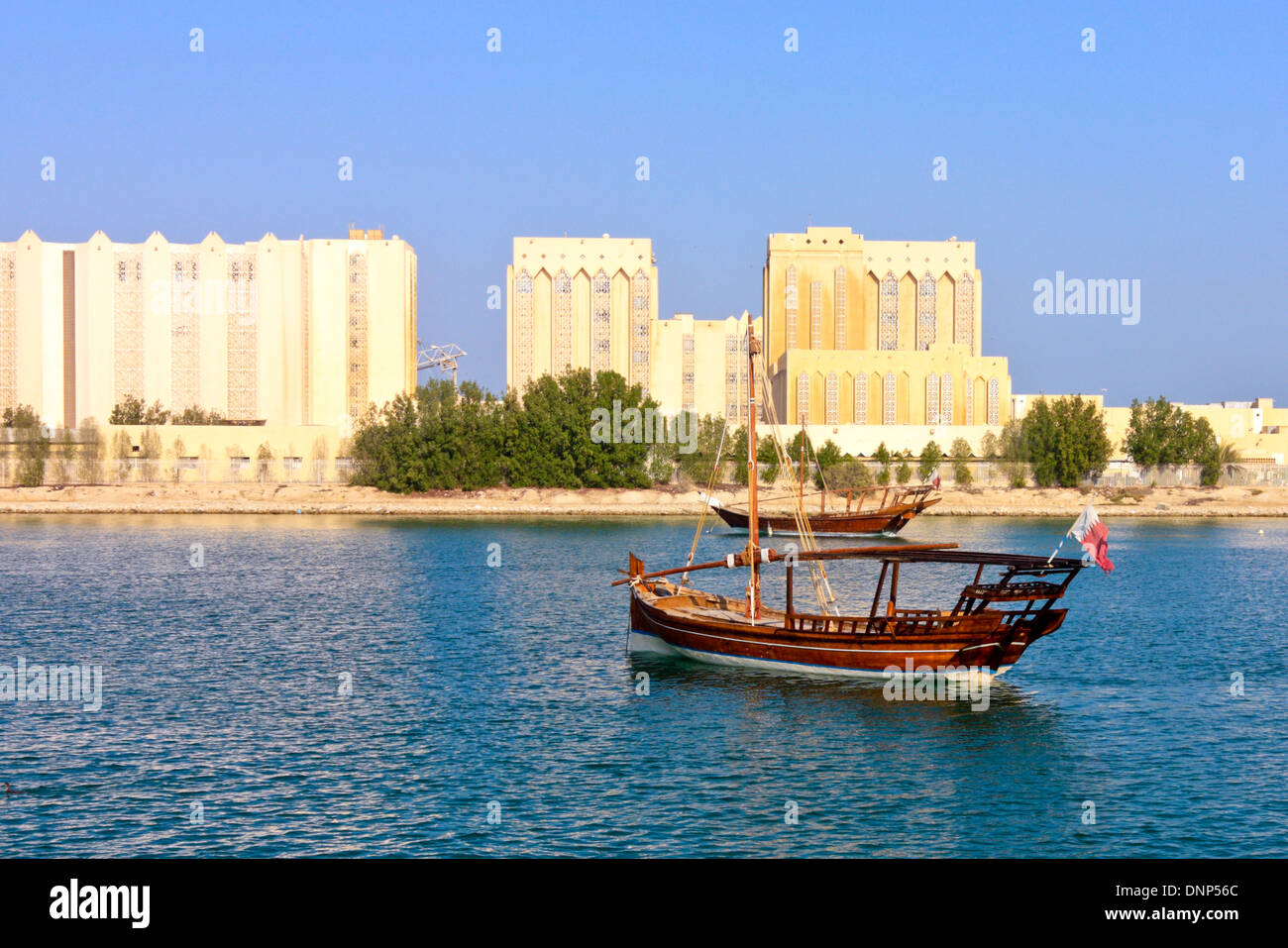 I magazzini portuali a Doha, in Qatar Foto Stock