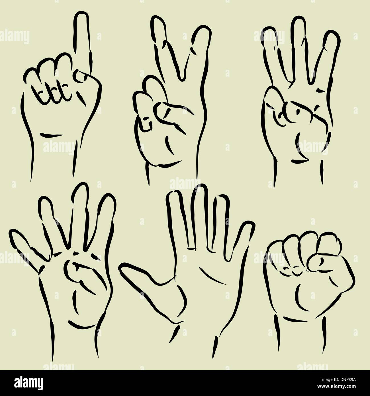 Schizzo d'arte insieme di mani del vettore dei simboli Illustrazione Vettoriale