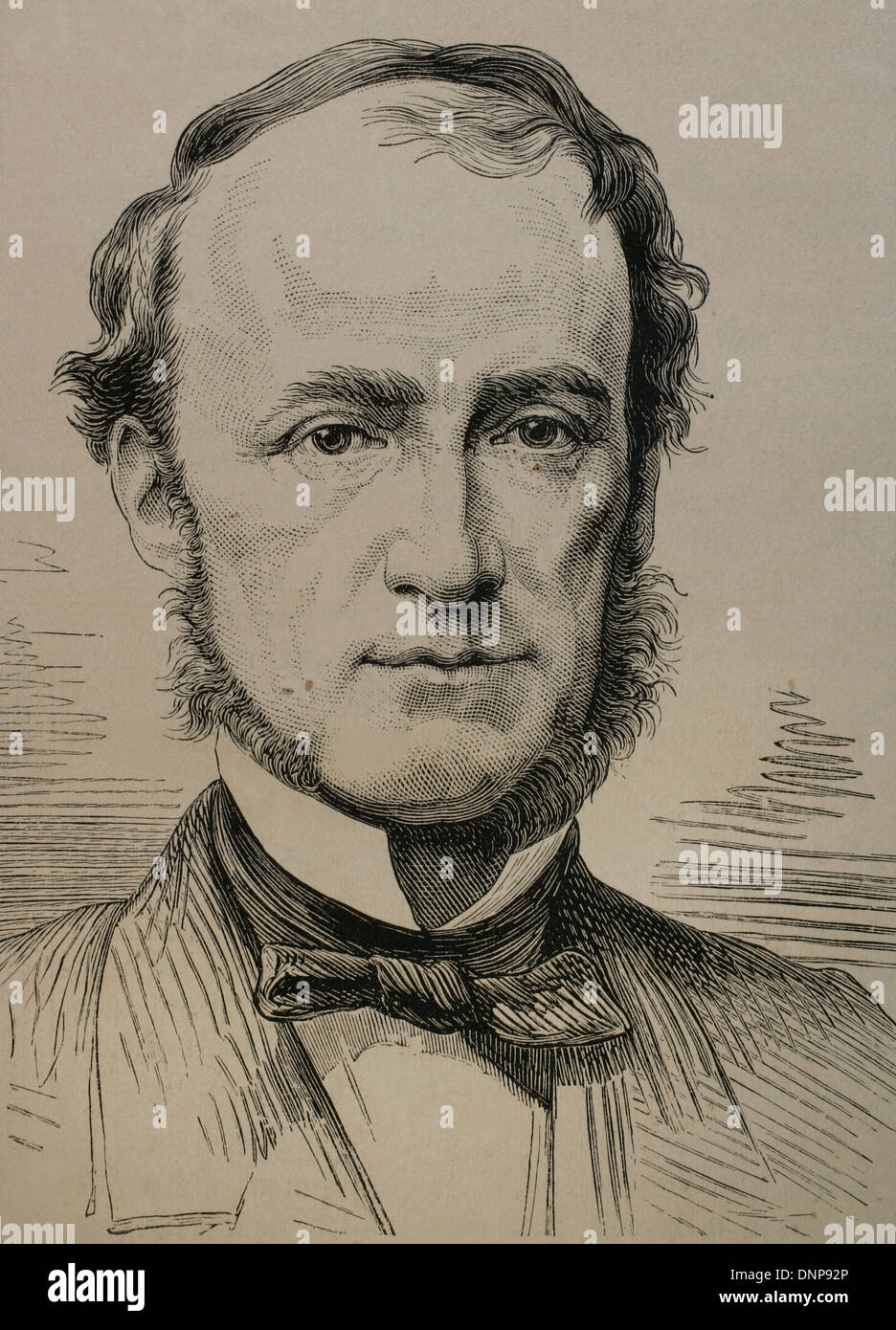 John Lemoinne (1815-1892). Giornalista francese. Incisione in spagnolo e illustrazione americana, 1876. Foto Stock