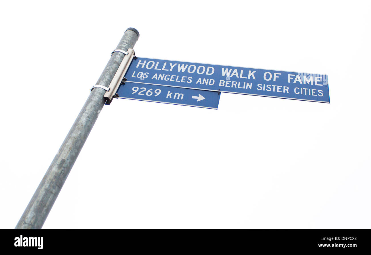 05/12/2013 Hollywood Walk of Fame, segno posto al Boulevard der Stelle, segno, Berlino, Germania Foto Stock