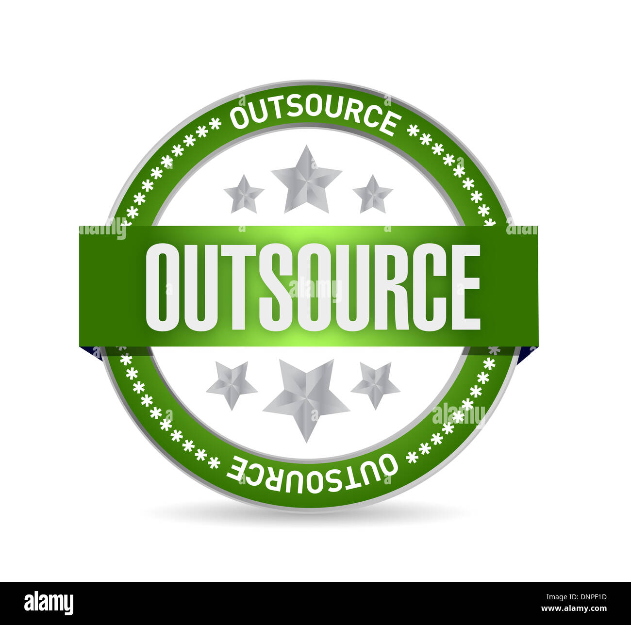 Guarnizione di outsourcing timbro illustration design su uno sfondo bianco Foto Stock Guarnizione di outsourcing timbro illustration design su uno sfondo bianco Foto Stock
