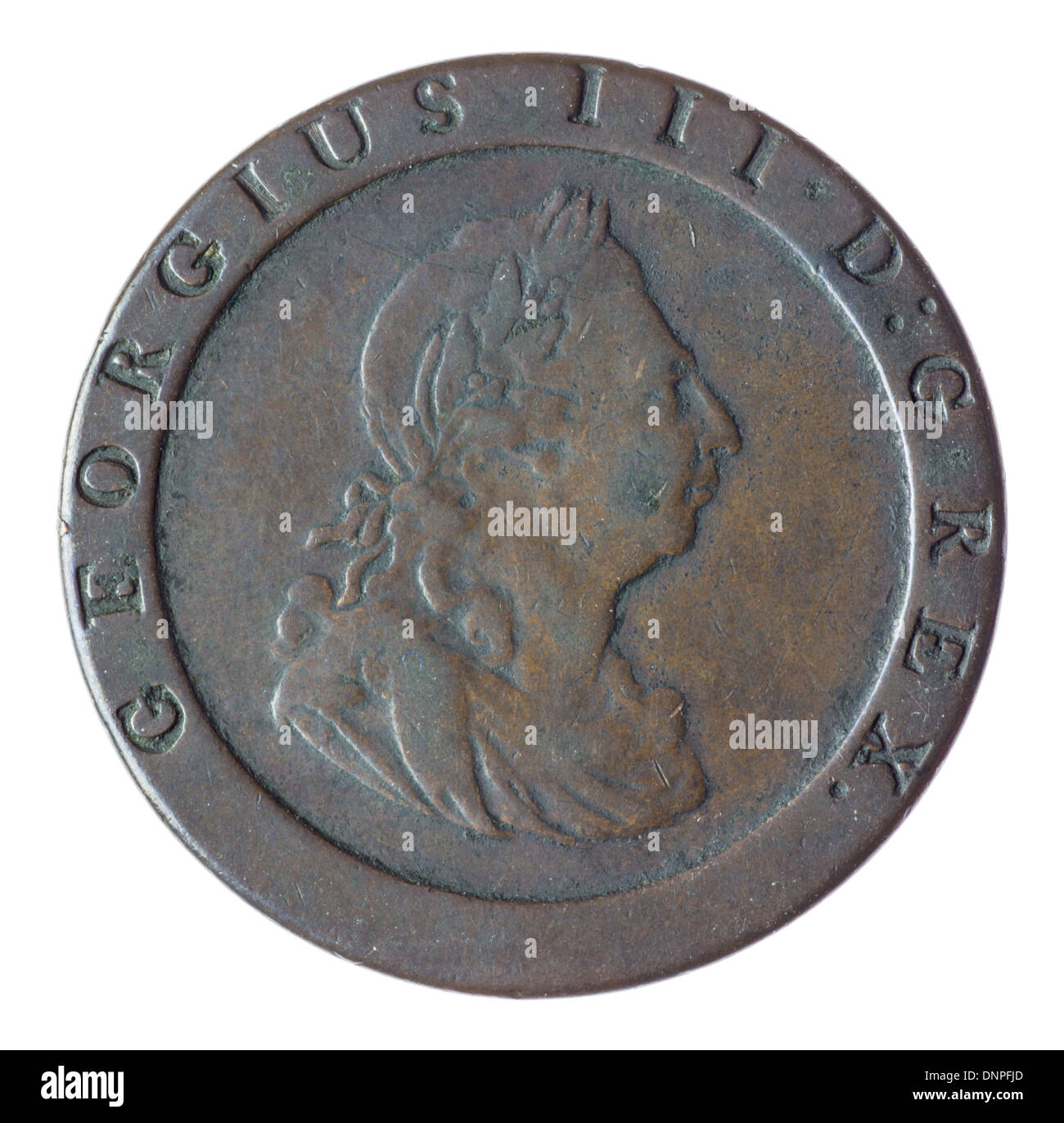 British George III penny 1797 Foto Stock