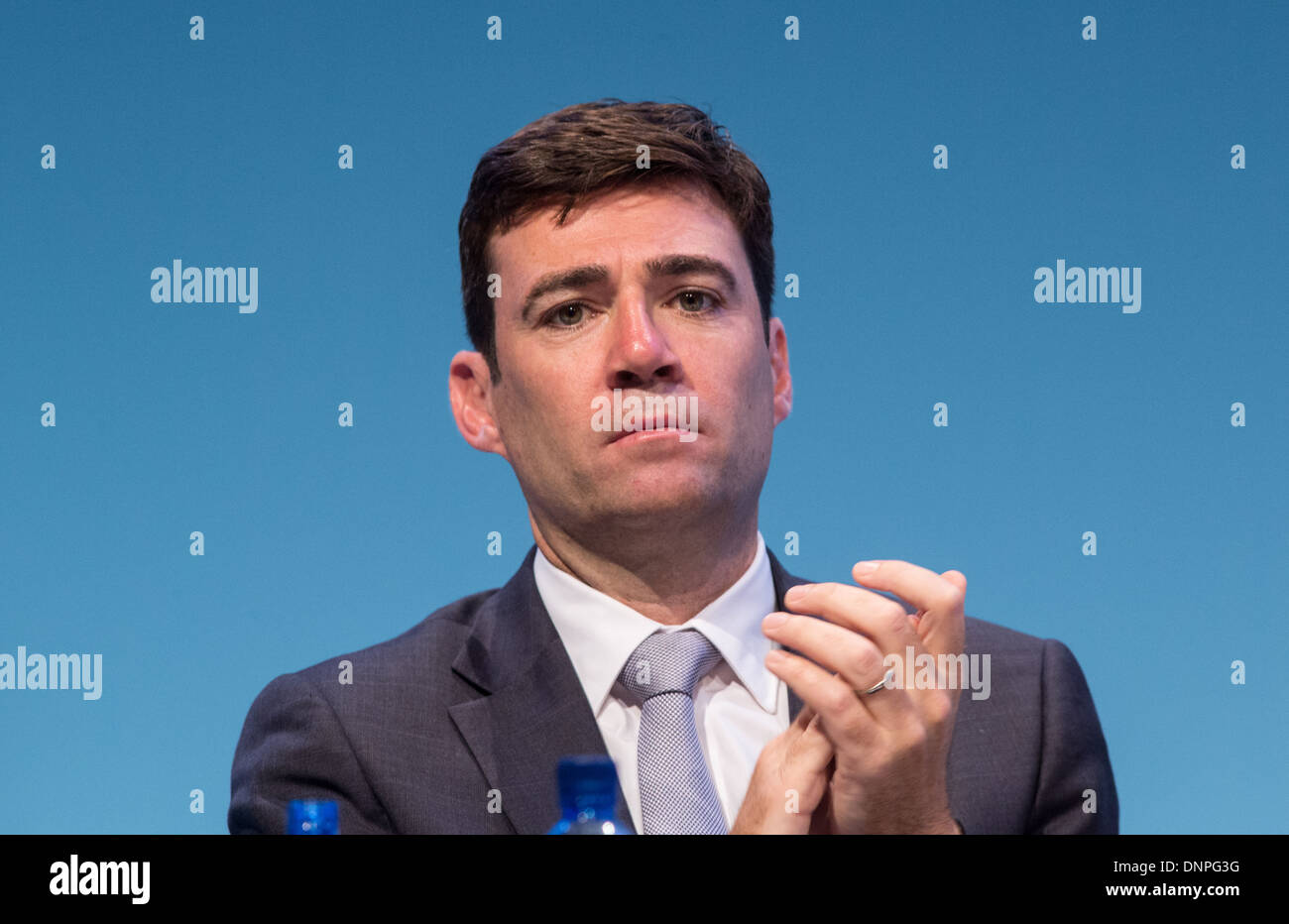 Andy Burnham MP-ombra segretario per la salute Foto Stock
