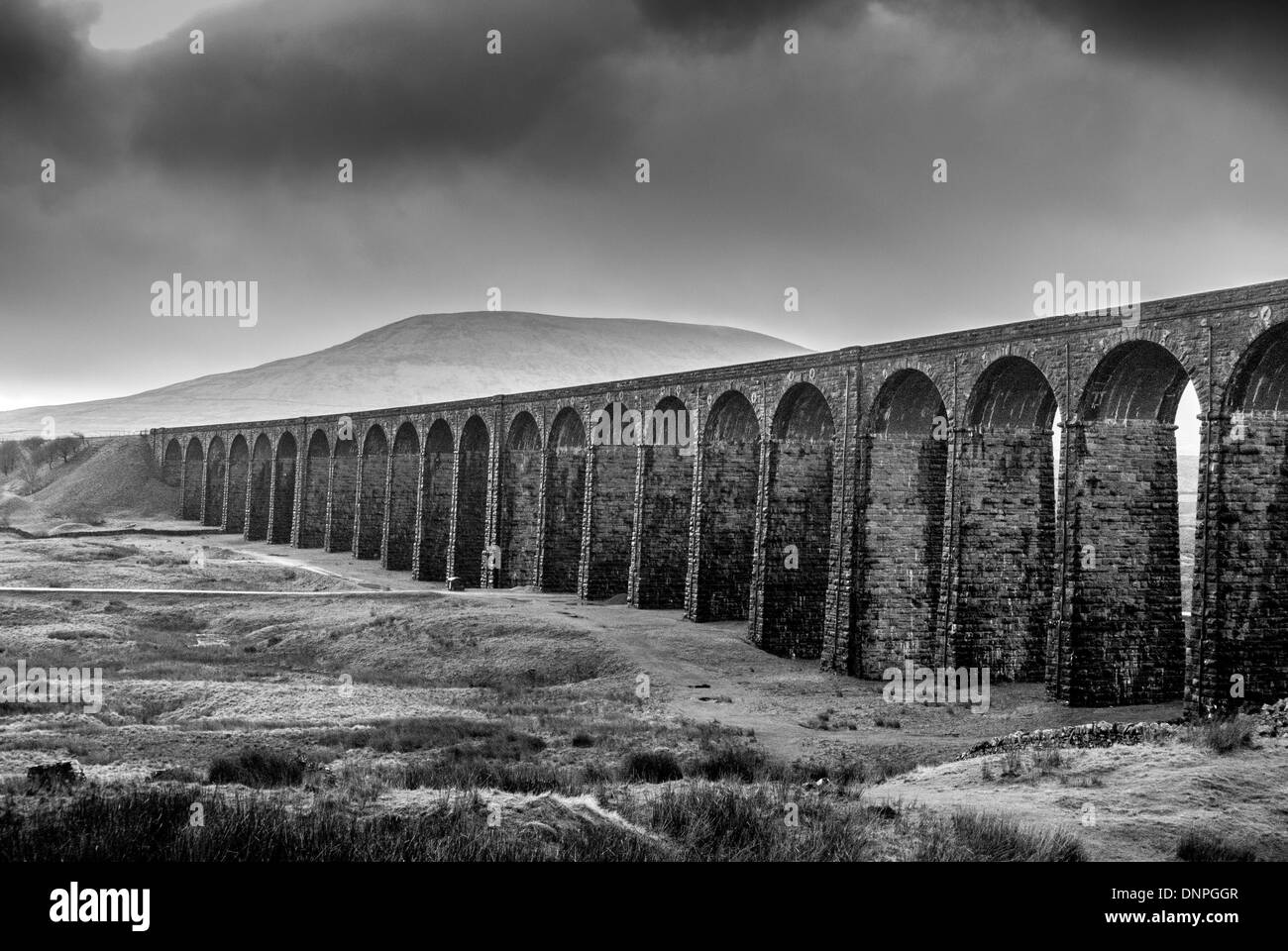 Viadotto Ribblehead, North Yorkshire. Originariamente chiamato Batty Moss viadotto ferroviario Foto Stock