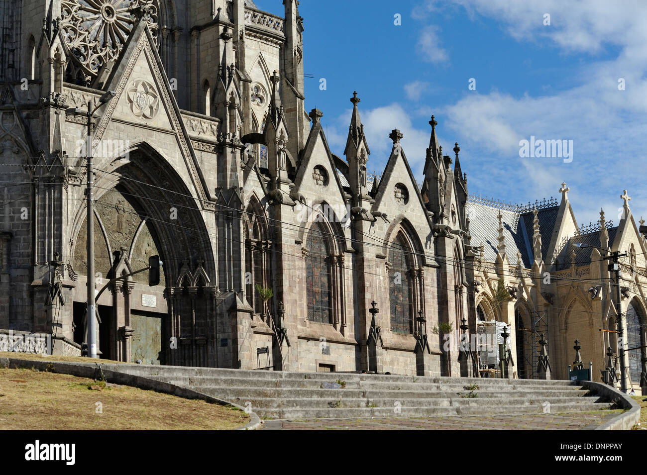 Basilica del Voto Nazionale, la città di Quito, capitale dell'Ecuador Foto Stock