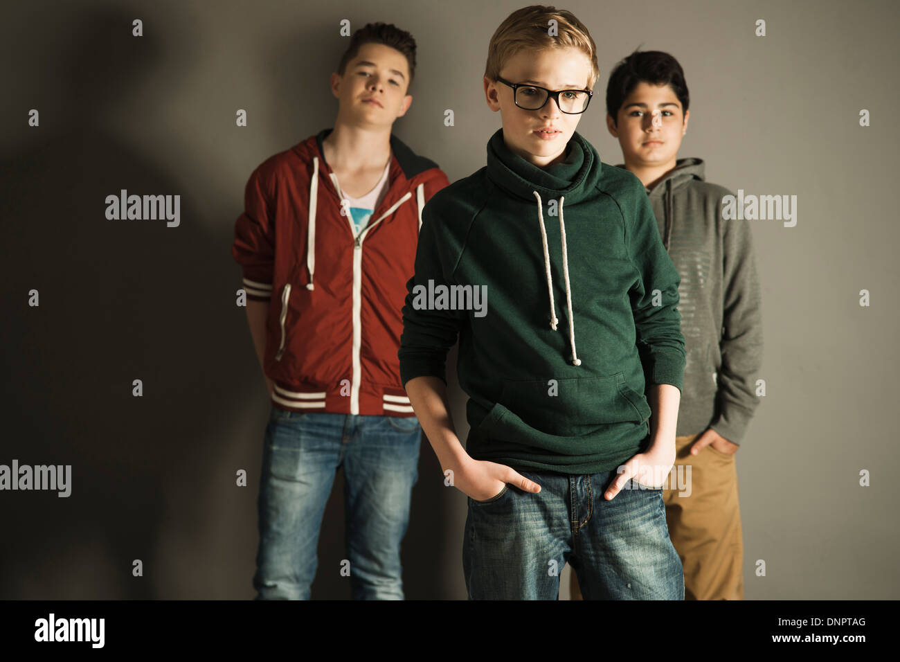 Ritratto di ragazzi adolescenti, Studio Shot Foto Stock