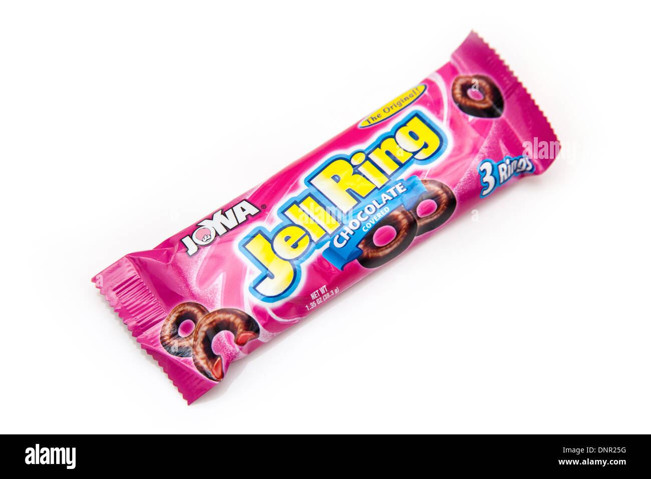Jelly ad anello , l'anello Jell candy bar isolato su un bianco di sfondo per studio. Foto Stock