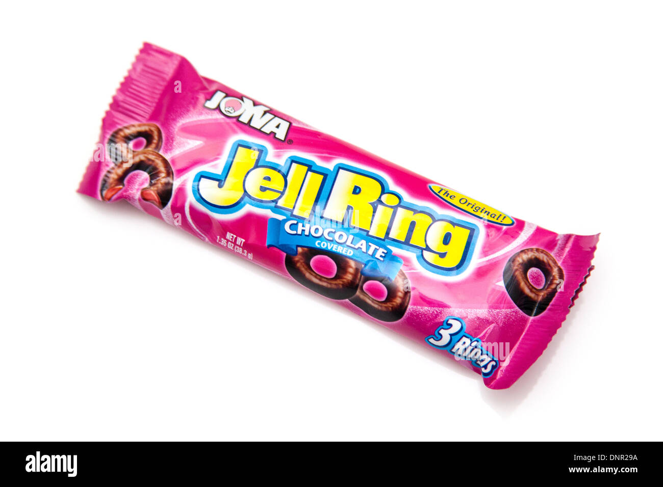 Anello di gelatina candy bar isolato su un bianco di sfondo per studio. Foto Stock