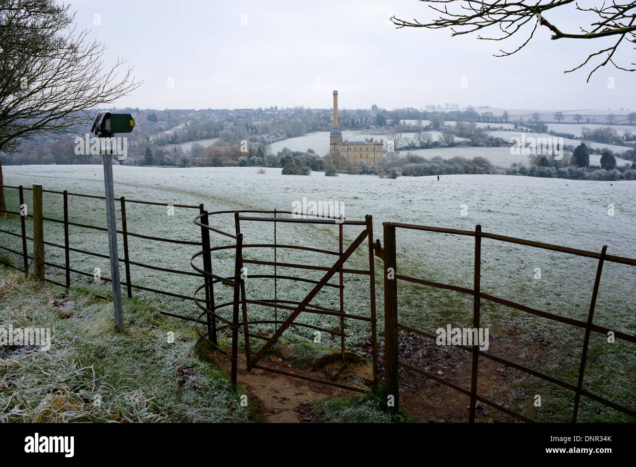 Bliss Mill a Chipping Norton in Oxfordshire in un freddo gelido inverno giorno Foto Stock