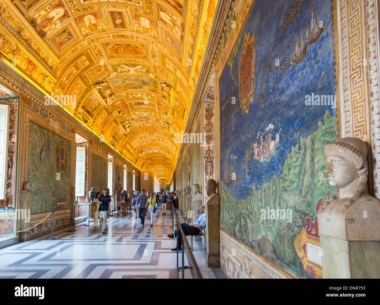 Galleria di mappe nei musei vaticani, Città del Vaticano, Roma, Italia, Europa Foto Stock