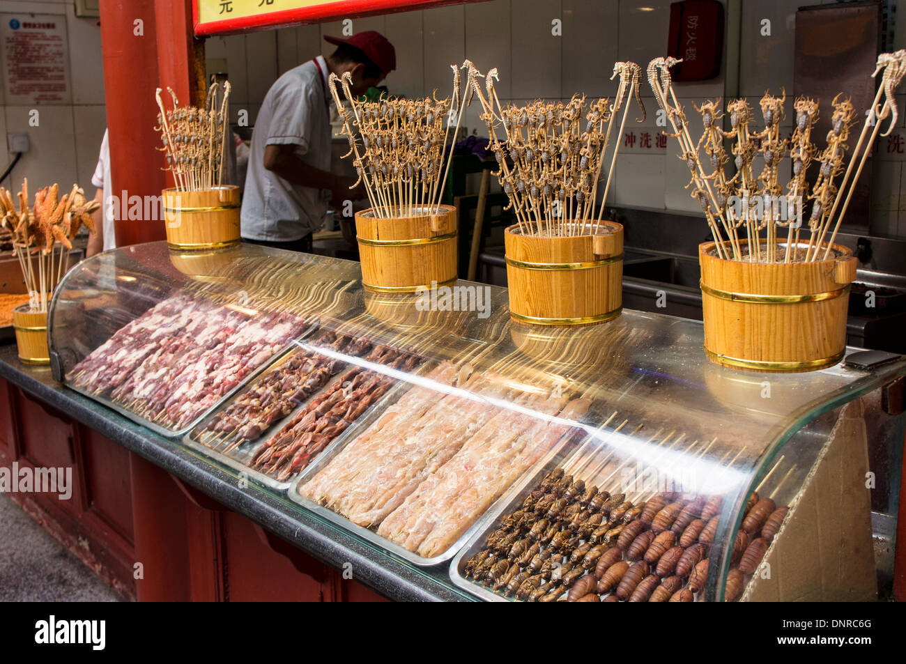 Shish kebab-House di Wangfujing Street a Pechino, Cina Foto Stock