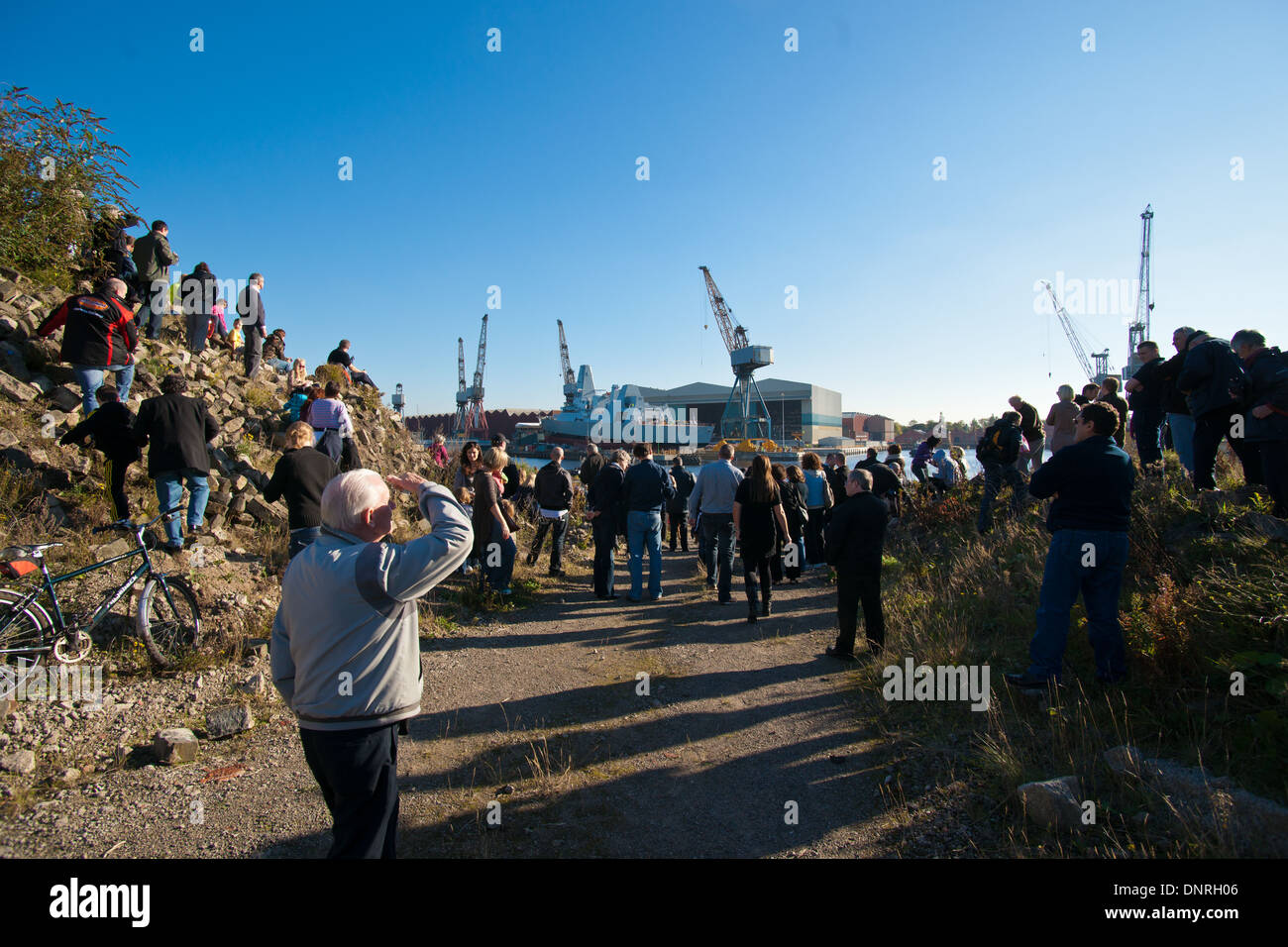 Ultima nave ad essere lanciato sul fiume Clyde Foto Stock