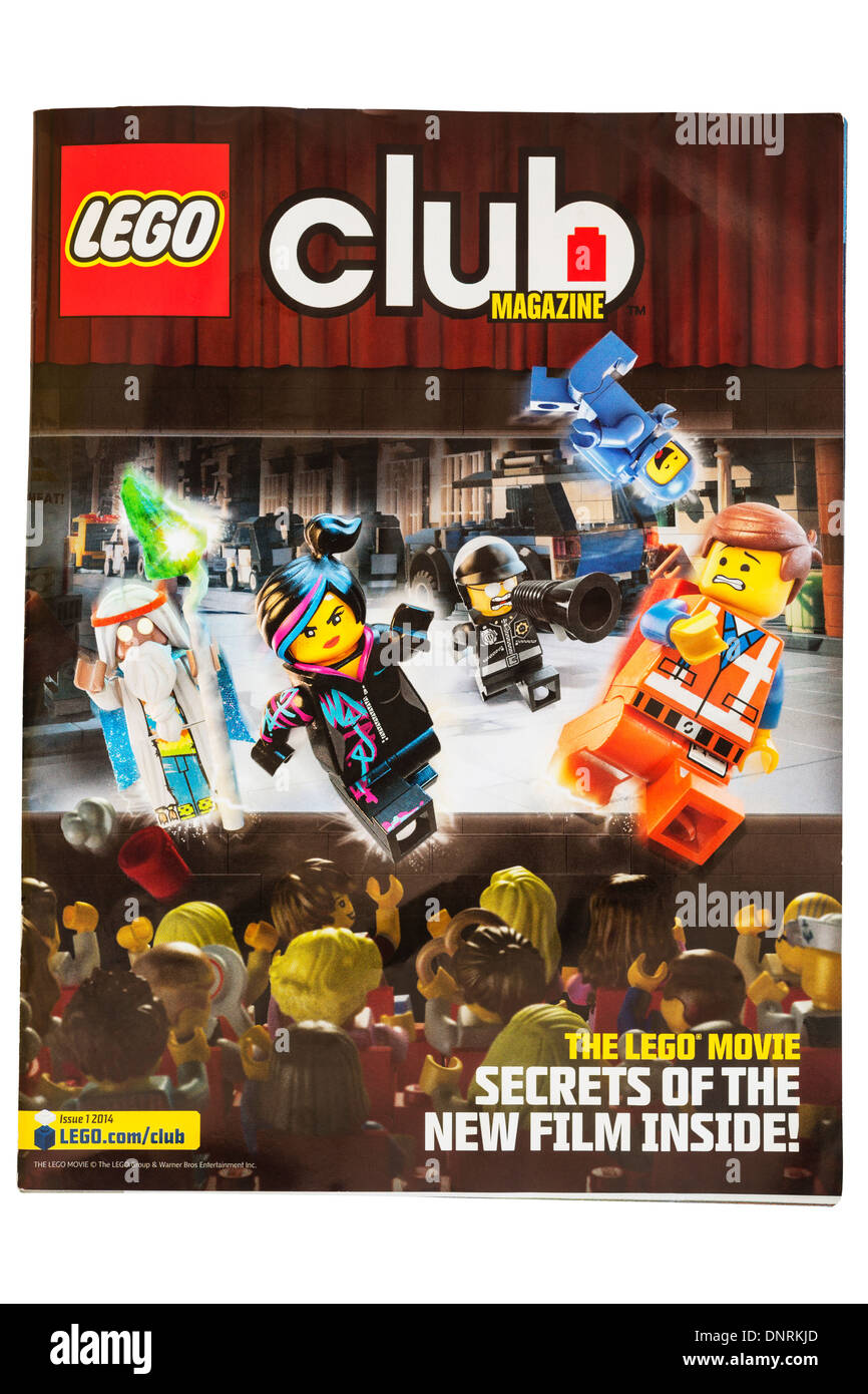 Un Lego club magazine su sfondo bianco Foto Stock