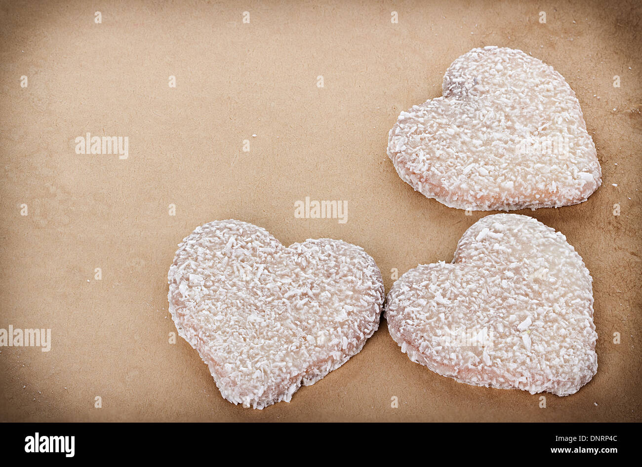 Biscotti a forma di cuore per il giorno di San Valentino Foto Stock