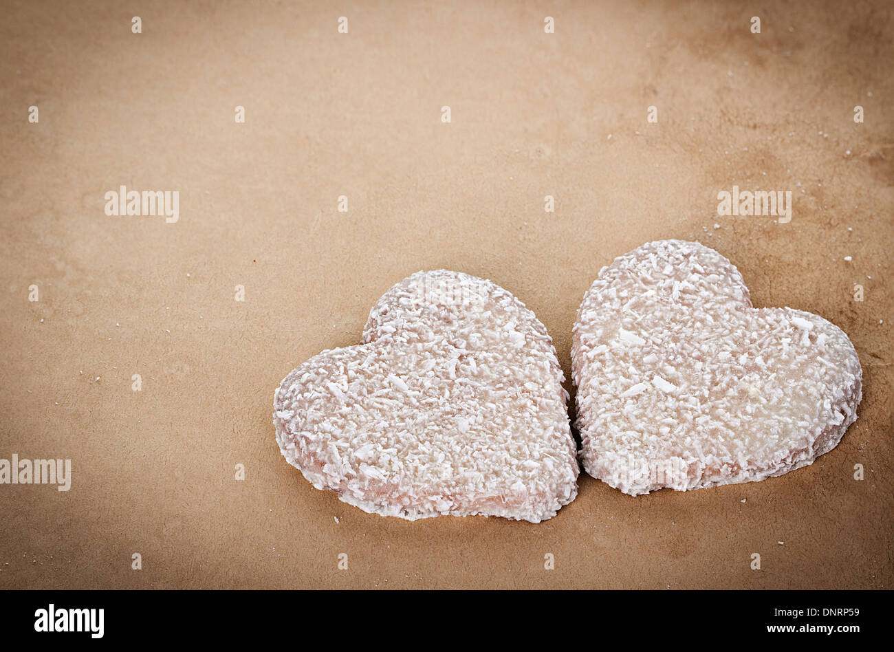 Biscotti a forma di cuore per il giorno di San Valentino Foto Stock