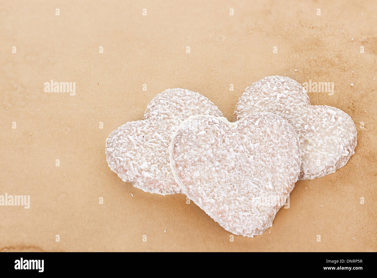Biscotti a forma di cuore per il giorno di San Valentino Foto Stock