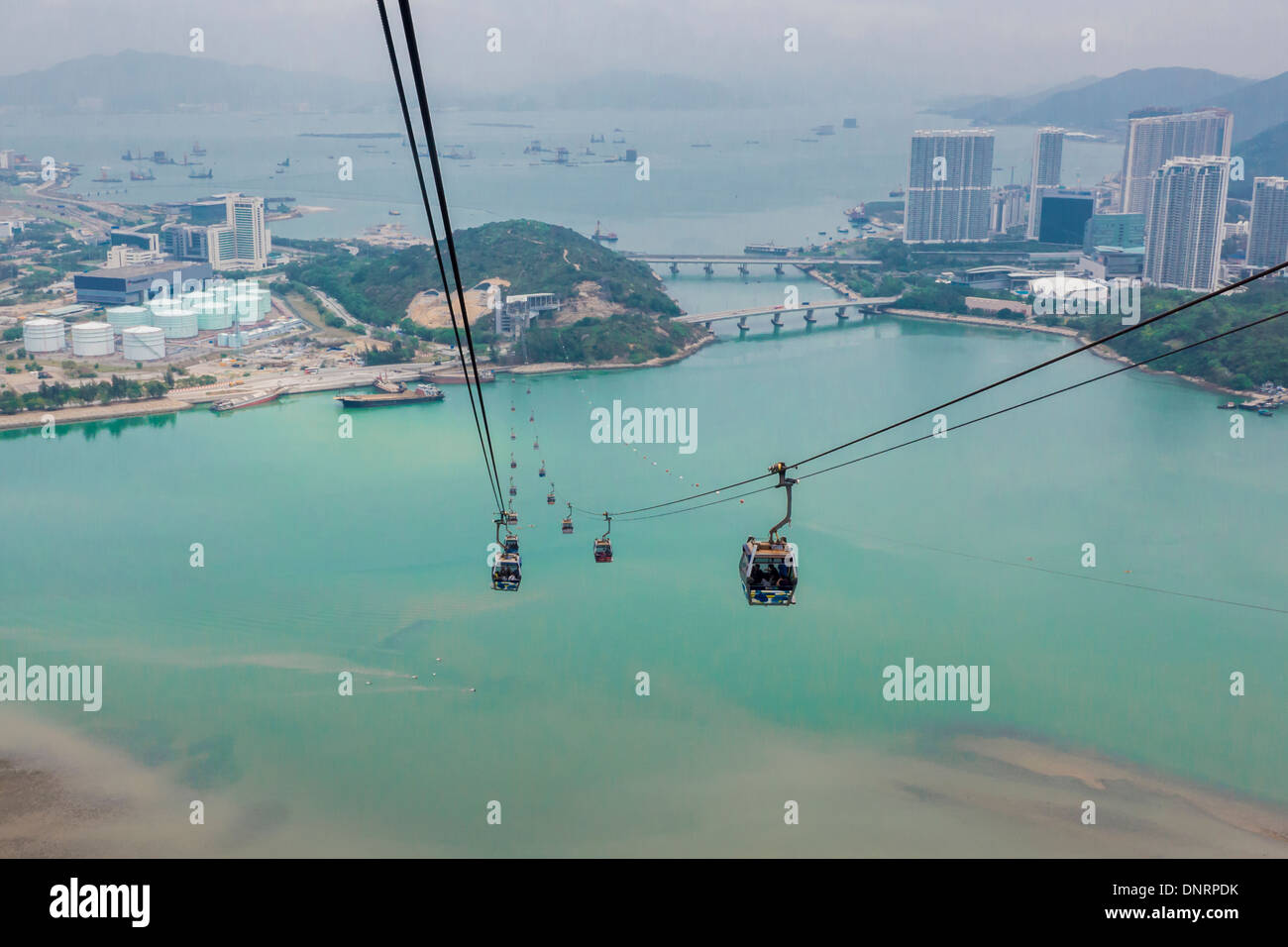 Ngong Ping 360 Funivie, Isola di Lantau, Hong Kong, Cina Foto Stock