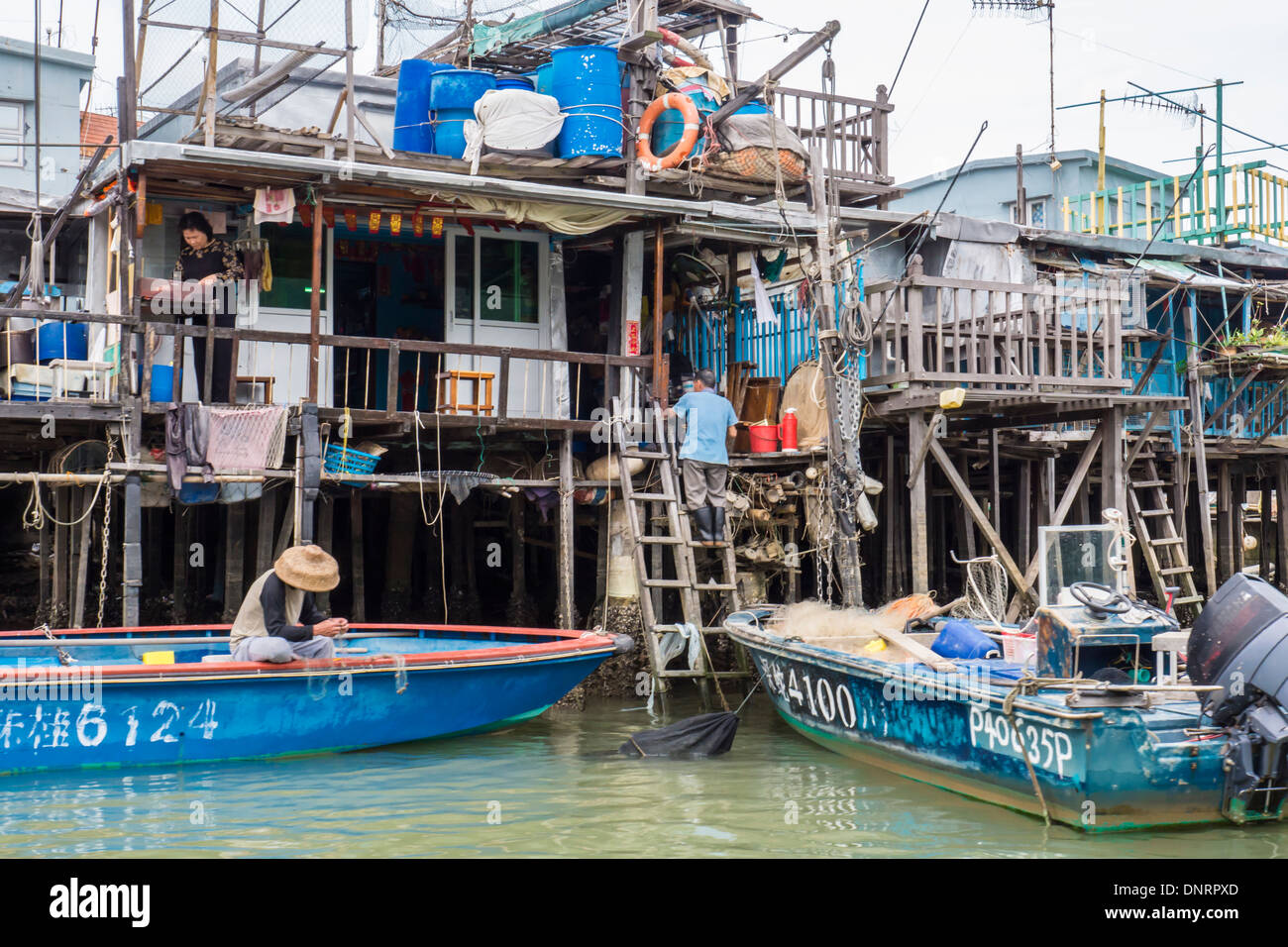 Tai O villaggio di pescatori, l'Isola di Lantau, Hong Kong, Cina Foto Stock
