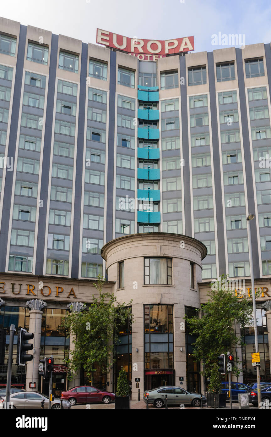 L'Europa Hotel, Belfast, parte del gruppo di Hastings e uno dei più bombardato alberghi nel mondo. Foto Stock