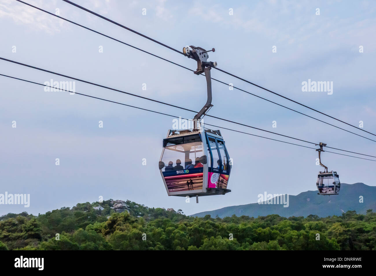 Ngong Ping 360 Funivie, Isola di Lantau, Hong Kong, Cina Foto Stock