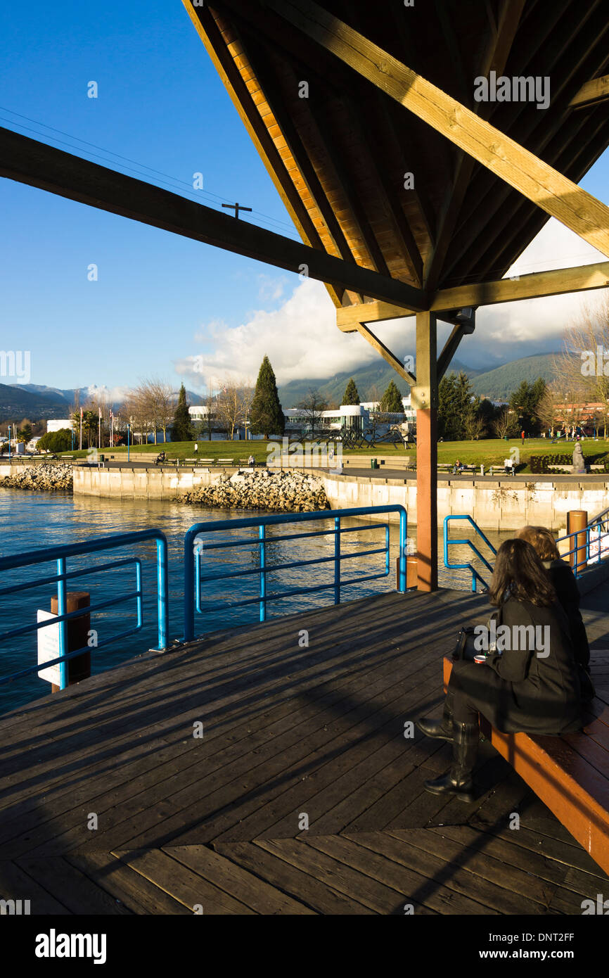 Il Waterfront Park e il molo, North Vancouver, British Columbia, Canada. Foto Stock