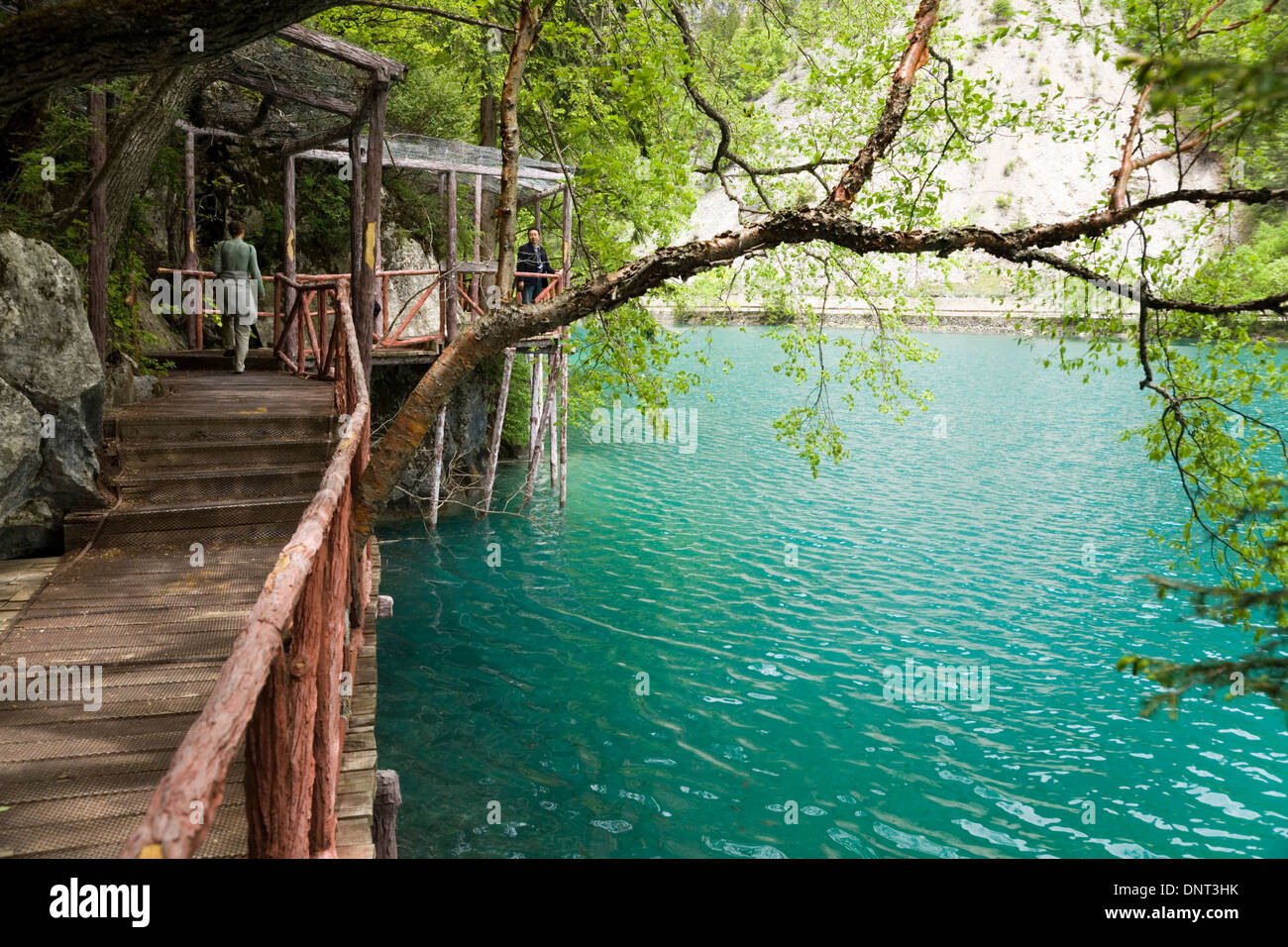 Chiaro e blu dei laghi di acqua / Lago di stagno / stagni & famoso paesaggio nella valle di Jiuzhaigou natura cinese park, Sichuan, in Cina. (67) Foto Stock