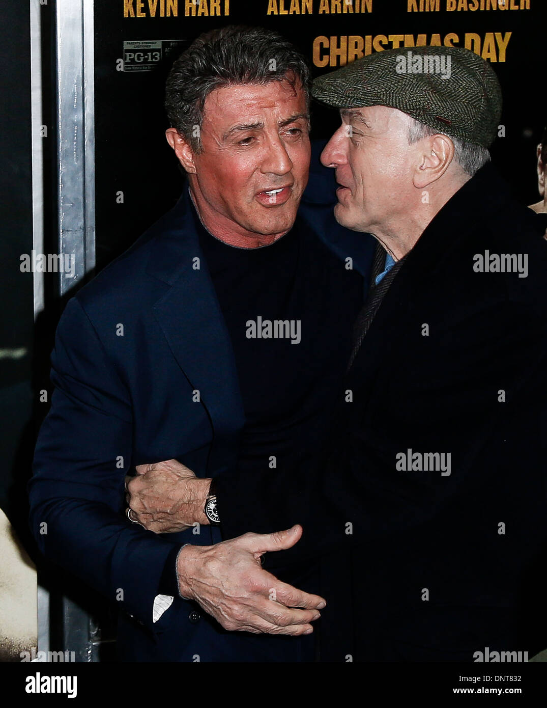 Robert DeNiro (R) e Sylvester Stallone frequentare la prima mondiale di "Grudge Match' al Teatro Ziegfeld. Foto Stock