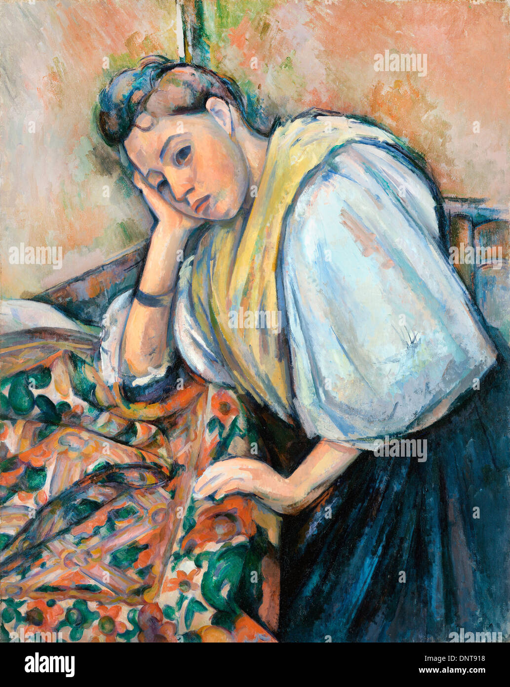 Paul Cezanne, giovane donna italiana a una tabella 1895-1900 Olio su tela. Il J. Paul Getty Museum. Foto Stock