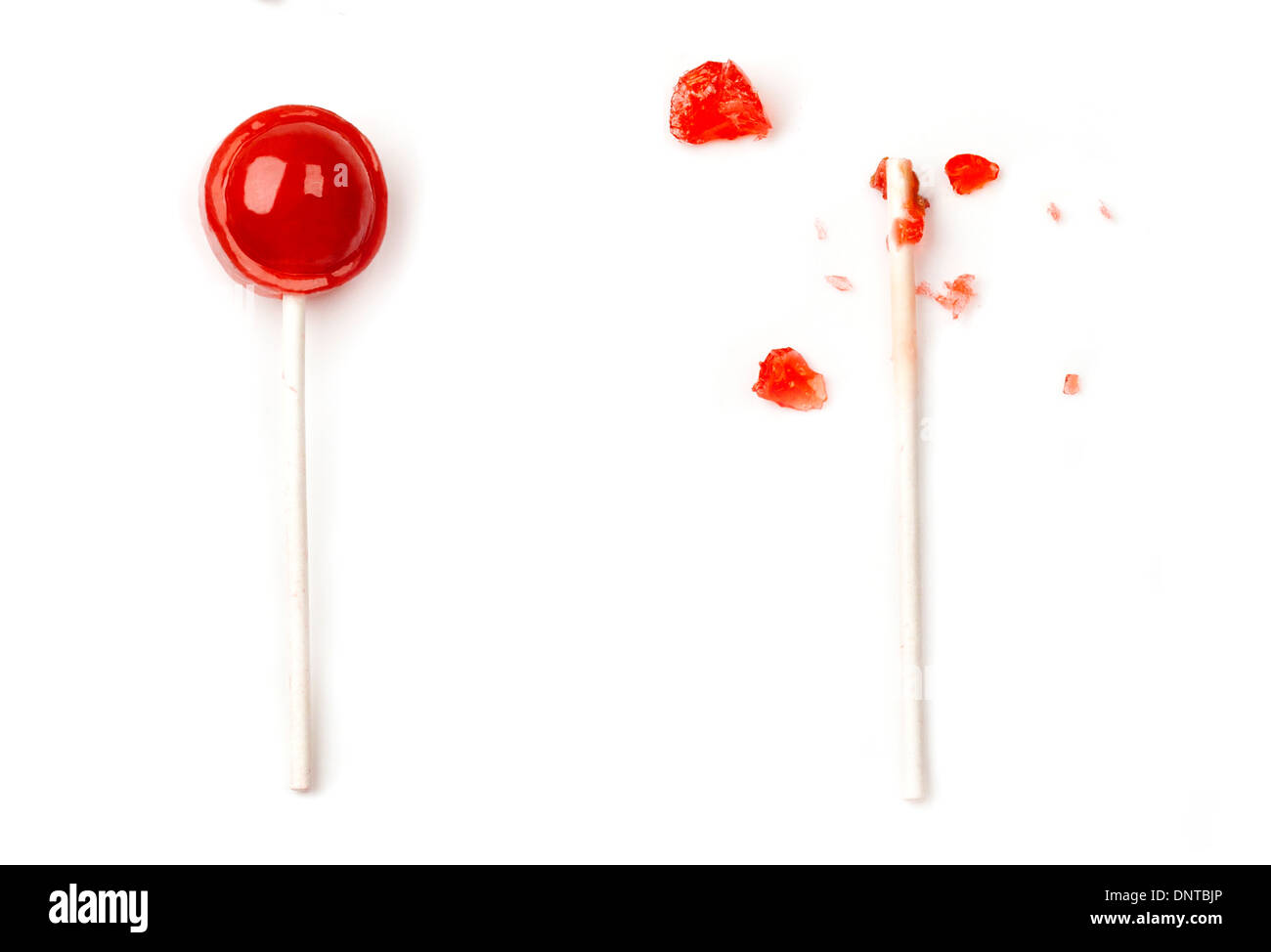 Mangiato tootsie roll pop Foto Stock