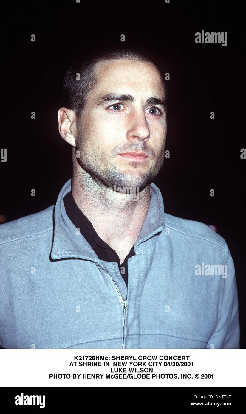 2 maggio 2001 - K21728HMc: Sheryl Crow concerto.NEL SANTUARIO IN NEW YORK CITY 04/30/2001.LUKE WILSON. HENRY McGEE/ 2001.(Immagine di credito: © Globo foto/ZUMAPRESS.com) Foto Stock