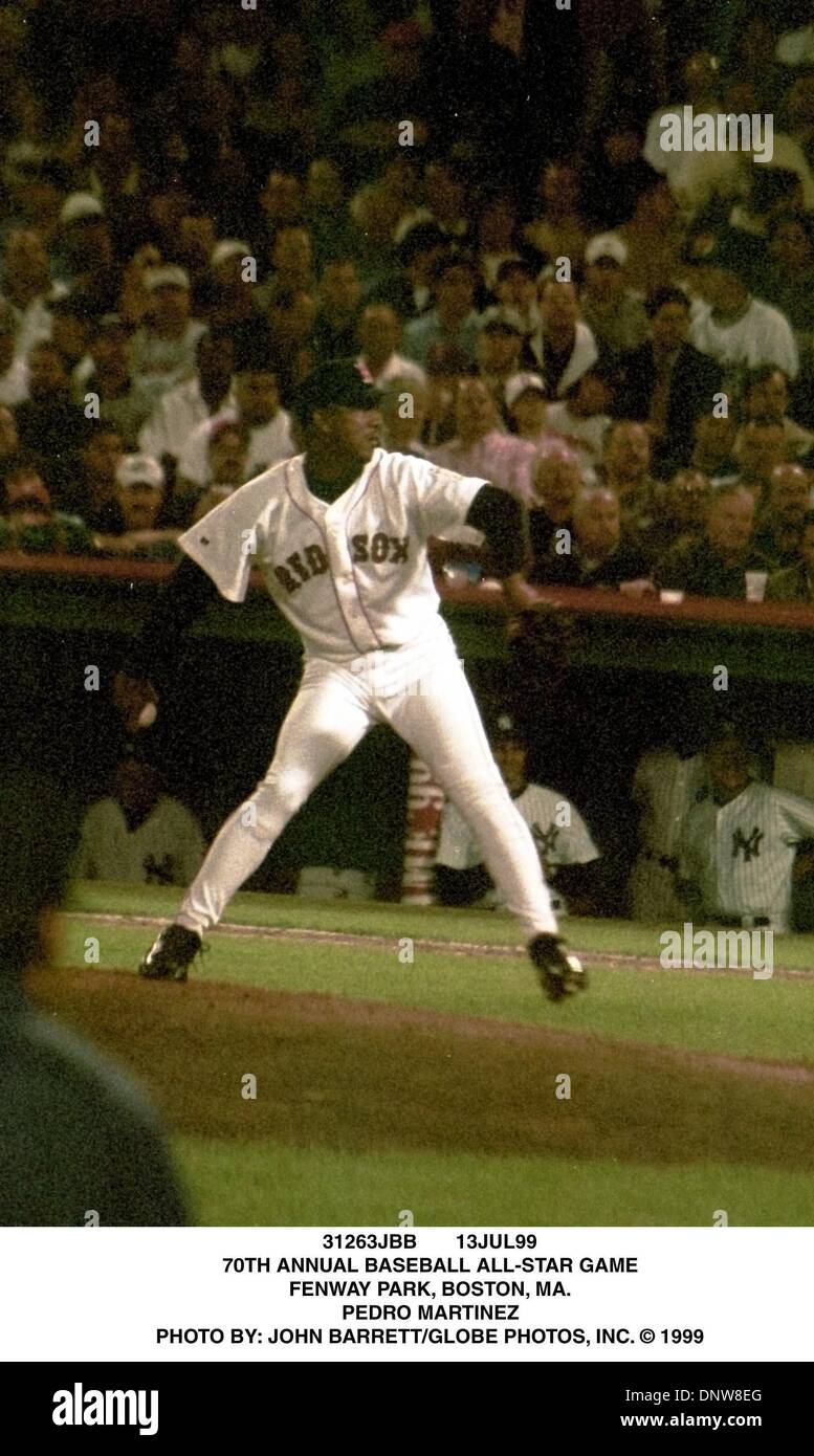 Luglio 13, 1999 - 31263JBB 13LUG99.70TH Annuale BASEBALL ALL-STAR GAME.Fenway Park, Boston, MA..PEDRO MARTINEZ. JOHN BARRETT/ 1999(Credit Immagine: © Globo foto/ZUMAPRESS.com) Foto Stock