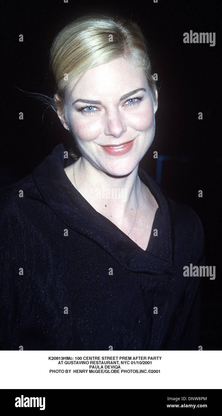 Gen. 10, 2001 - K20813HMc: 100 CENTRE STREET PREM dopo essere partito.AL RISTORANTE GUSTAVINO, NYC 01/10/2001.PAULA DEVIQA. HENRY McGEE/ 2001(Credit Immagine: © Globo foto/ZUMAPRESS.com) Foto Stock