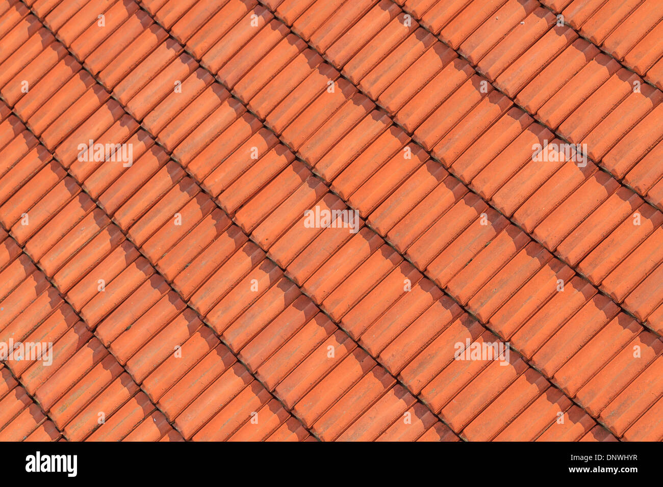 Red Roof tile pattern (close up) Foto Stock