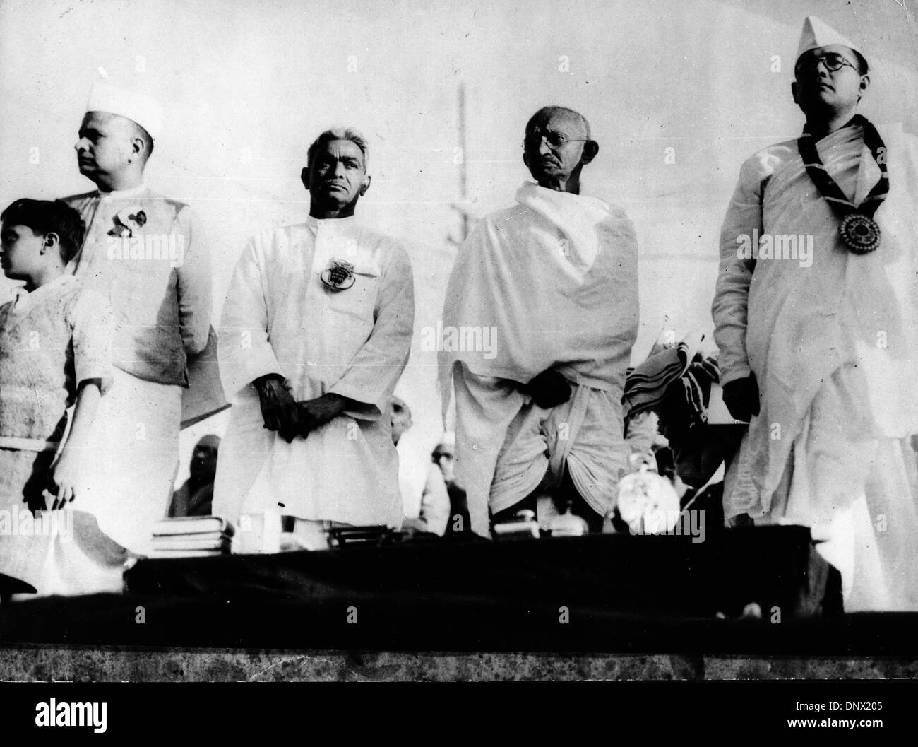 Gen 3, 1938 - Delhi, India - leader religiosi il Mahatma Gandhi al Congresso nazionale indiano a Harupura. (Credito Immagine: © Keystone Pictures USA/ZUMAPRESS.com) Foto Stock